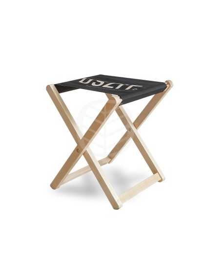 Tabouret publicitaire bois et textile 42x34cm