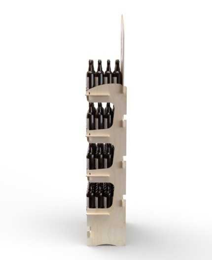 TILIA - Présentoir de sol bois 4 tablettes - grande capacité