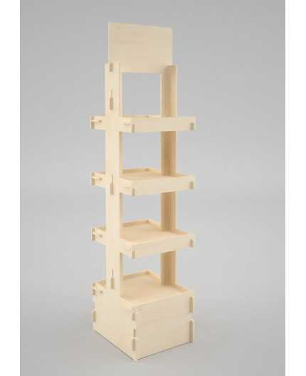 ULMUS - présentoir 4 tablettes double faces - 168x40x45cm