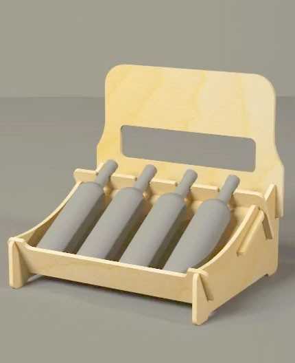 VINEA - présentoir de comptoir 4 bouteilles - (L) 47cm