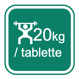 Charge max 20kg par tablette