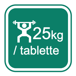 Charge max 25kg par tablette